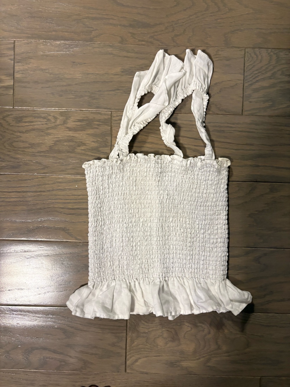 Reformation White Smocked Ruffle Tank Top - Picture 3 of 3